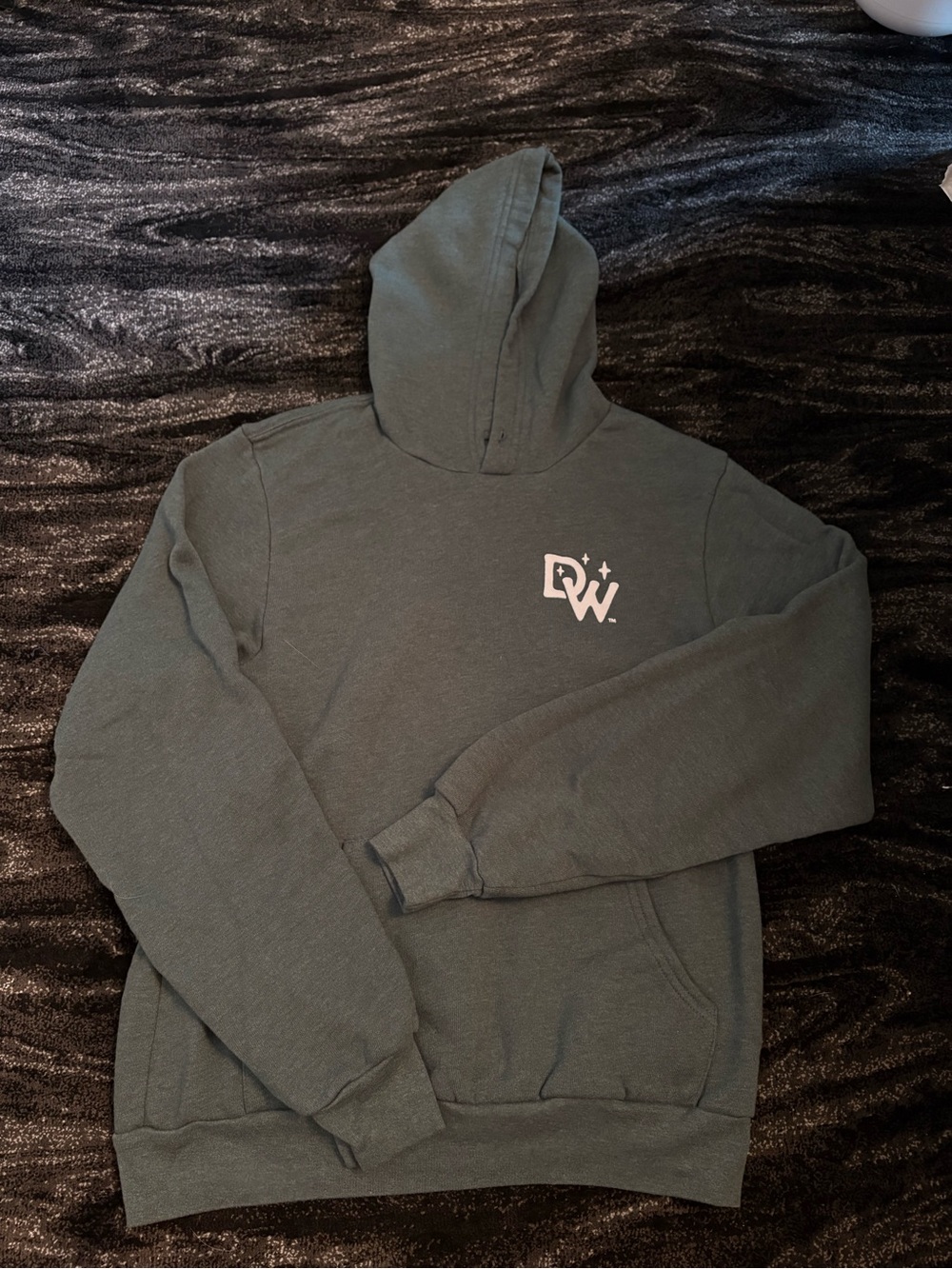 Women's Olive Green Pullover Hoodie with Chest Logo